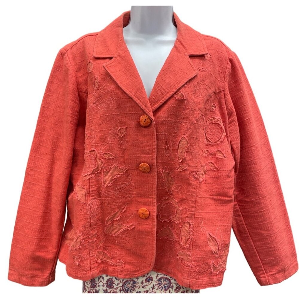 Coldwater Creek Womens Coral Jacket Size PXL SKU 1447